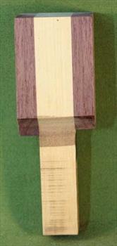 Rattle #1020 - Baby Rattle Blank - Black Walnut & Yellowheart  $7.49